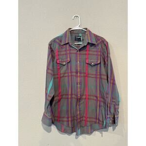 Wrangler Men's Size 16 Cowboy Cut Long Sleeves Button Down Shirt Multicolor
